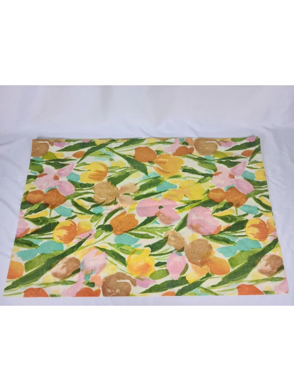 Cannon Yellow Floral Standard Size Pillowcase Pair Stay Fresh Percale